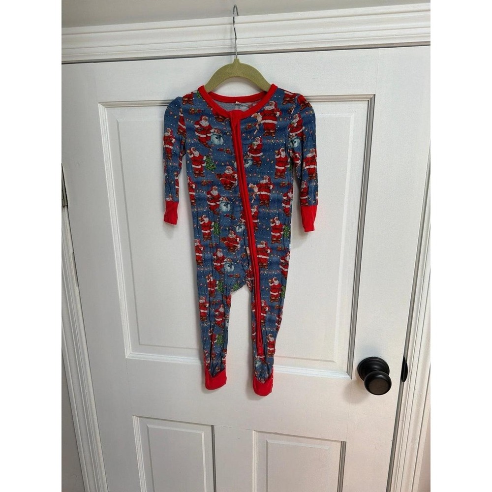 Posh Peanut Santa Claus Footie Zippered One Piece size 9-12